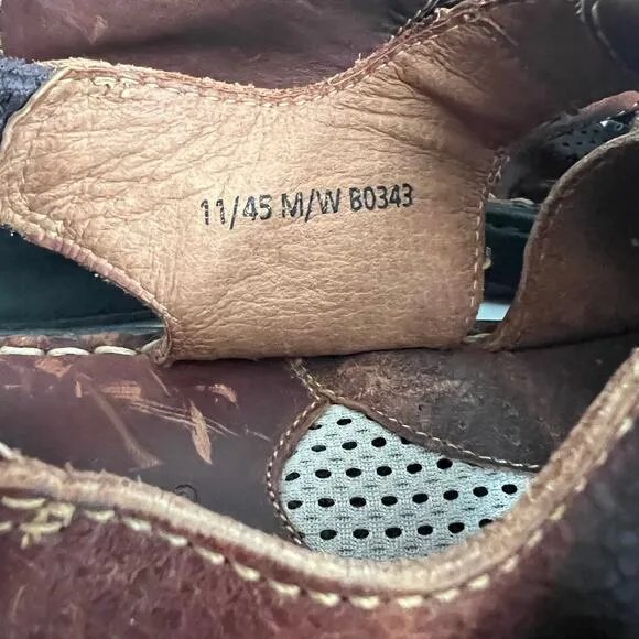 Born Brown Strap Sandals Leather Upper Size 11
