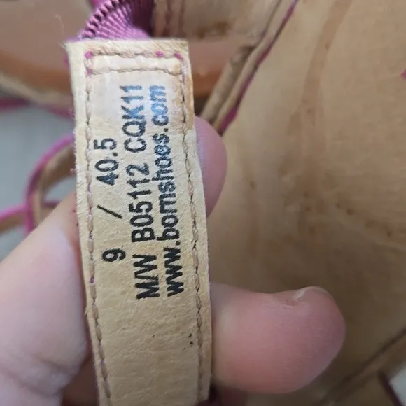 Born Women Pink Leather Strap Cork Wedge Sandals Shoes Sz 9