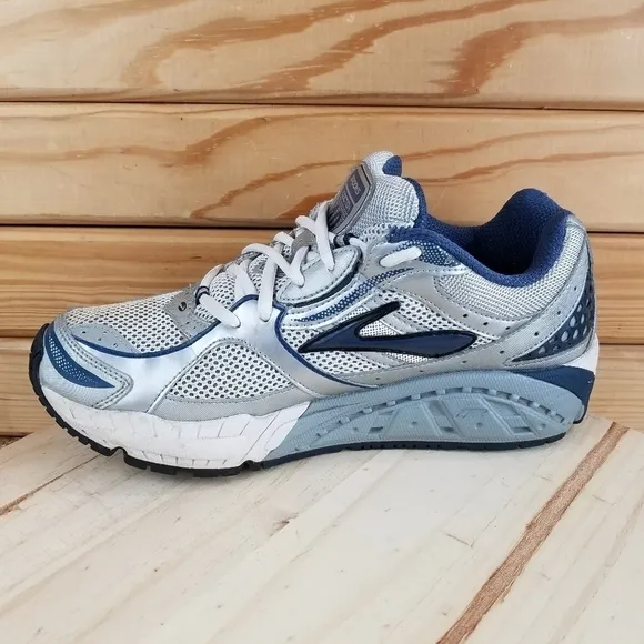 Brooks Addiction 10th Edition Mens 9 M Gray Blue Running Shoes Lace-up Sneakers