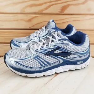 Brooks Addiction 10th Edition Mens 9 M Gray Blue Running Shoes Lace-up Sneakers