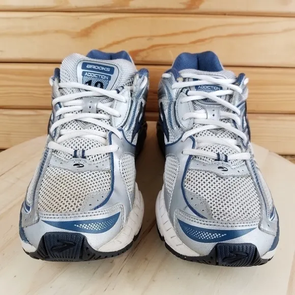 Brooks Addiction 10th Edition Mens 9 M Gray Blue Running Shoes Lace-up Sneakers