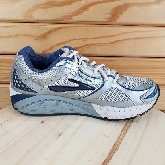 Brooks Addiction 10th Edition Mens 9 M Gray Blue Running Shoes Lace-up Sneakers