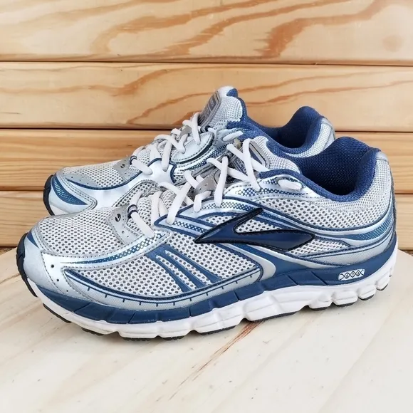 Brooks Addiction 10th Edition Mens 9 M Gray Blue Running Shoes Lace-up Sneakers