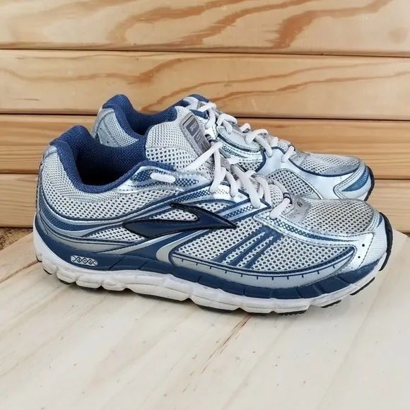 Brooks Addiction 10th Edition Mens 9 M Gray Blue Running Shoes Lace-up Sneakers