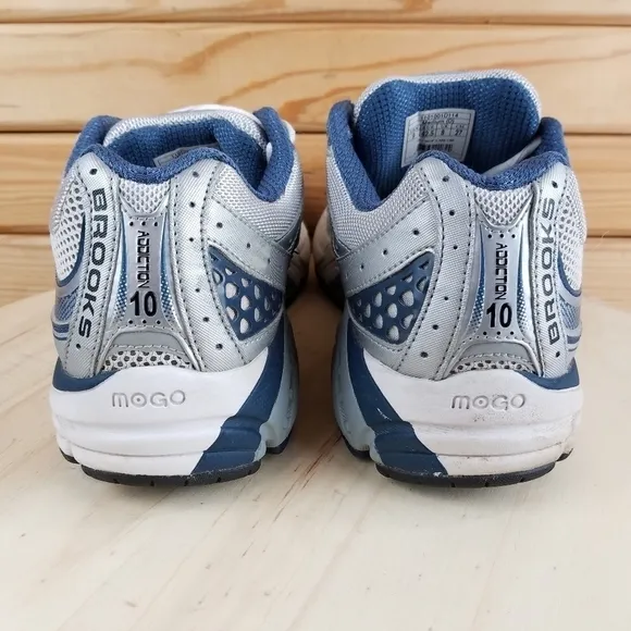 Brooks Addiction 10th Edition Mens 9 M Gray Blue Running Shoes Lace-up Sneakers