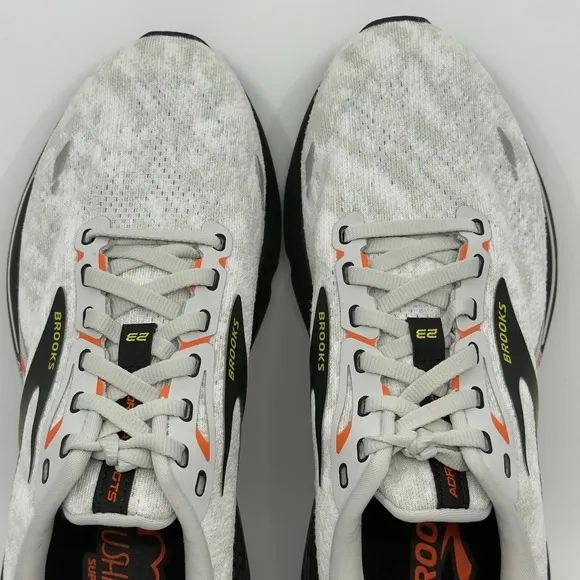 Brooks Adrenaline GTS 23 Mens 8 D White Gray Black Running Shoes Trainers