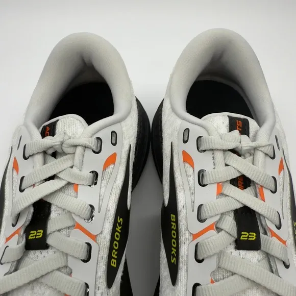 Brooks Adrenaline GTS 23 Mens 8 D White Gray Black Running Shoes Trainers