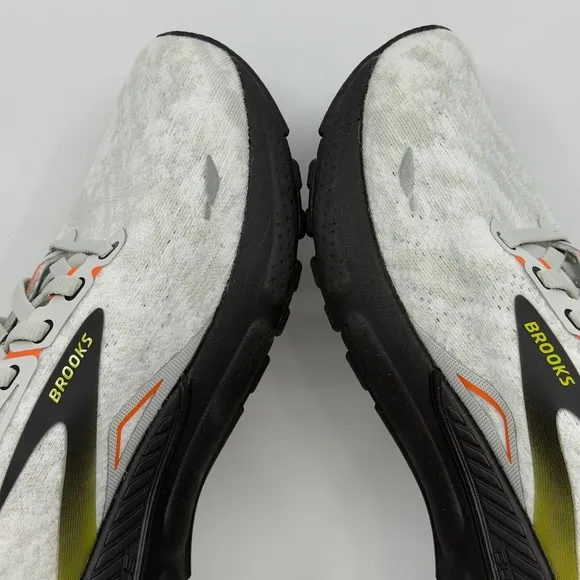 Brooks Adrenaline GTS 23 Mens 8 D White Gray Black Running Shoes Trainers
