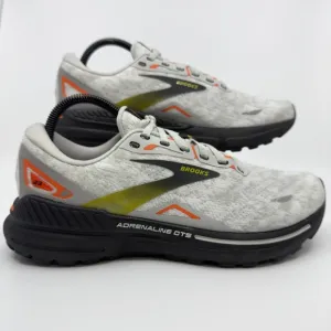 Brooks Adrenaline GTS 23 Mens 8 D White Gray Black Running Shoes Trainers