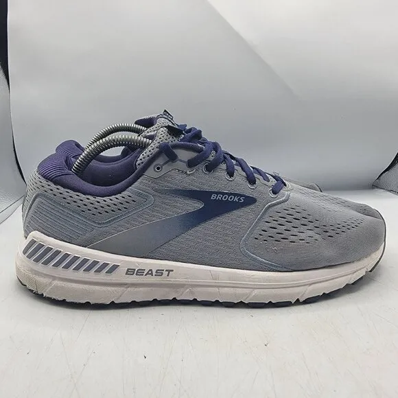 Brooks Beast 20 Mens 9.5 Gray Sneaker Shoes Casual Walking Working Comfort