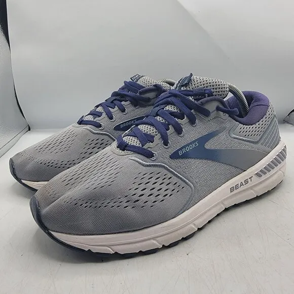 Brooks Beast 20 Mens 9.5 Gray Sneaker Shoes Casual Walking Working Comfort