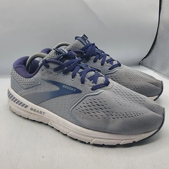 Brooks Beast 20 Mens 9.5 Gray Sneaker Shoes Casual Walking Working Comfort