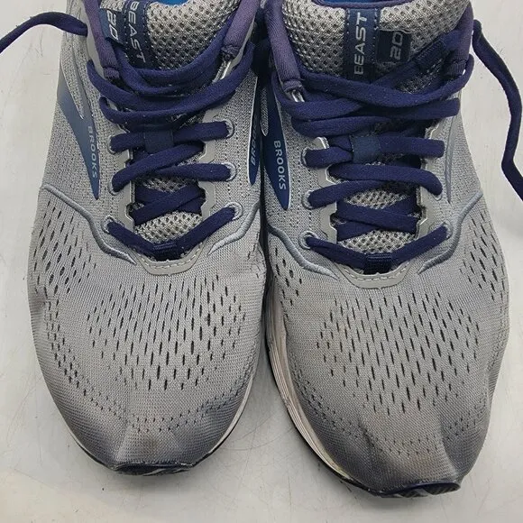 Brooks Beast 20 Mens 9.5 Gray Sneaker Shoes Casual Walking Working Comfort