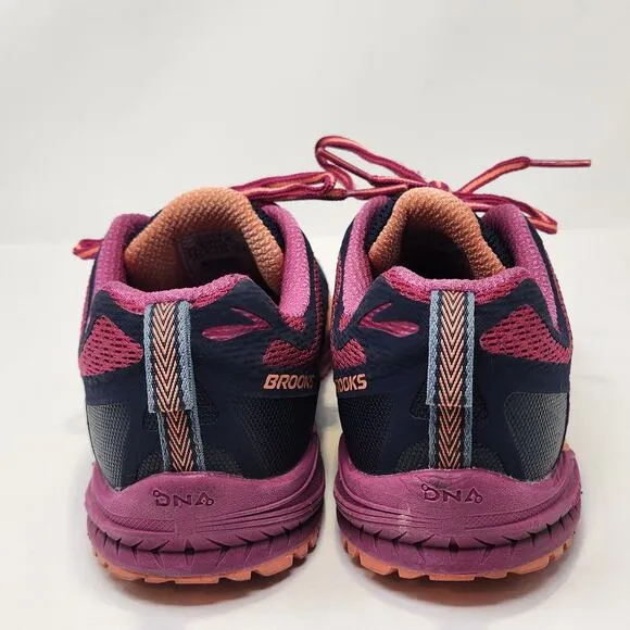 Brooks Cascadia 11 Trail Running Shoe Women Size 9.5M Blue Pink Orange Comfort