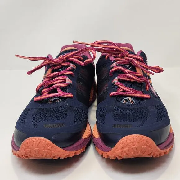 Brooks Cascadia 11 Trail Running Shoe Women Size 9.5M Blue Pink Orange Comfort