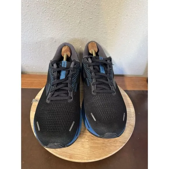 Brooks Ghost 14 Men Size 12 D Shoes Black Blue Lace Running Sneakers 1103691D056