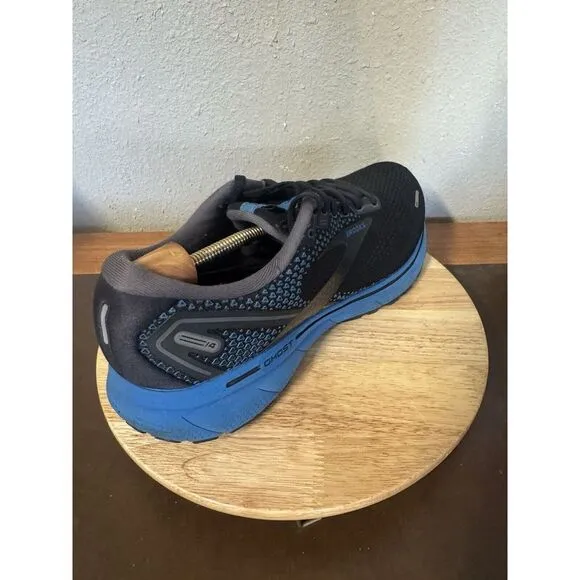 Brooks Ghost 14 Men Size 12 D Shoes Black Blue Lace Running Sneakers 1103691D056