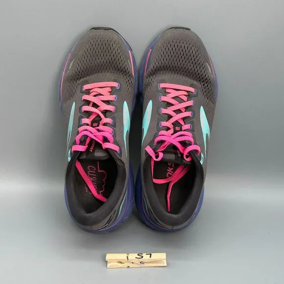 Brooks Ghost 15 Women's 8.5 Black Athletic Running Shoes Lace-Up Sneakers