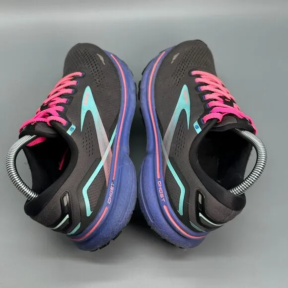 Brooks Ghost 15 Women's 8.5 Black Athletic Running Shoes Lace-Up Sneakers