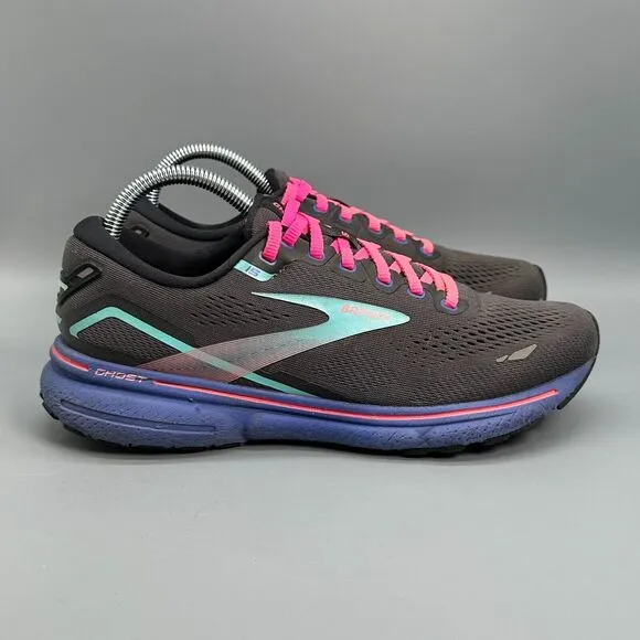 Brooks Ghost 15 Women's 8.5 Black Athletic Running Shoes Lace-Up Sneakers
