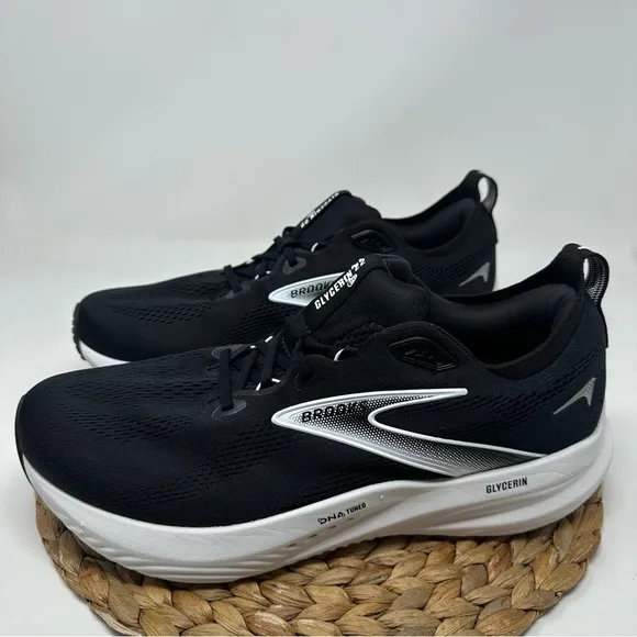 Brooks Glycerin 22 Running Shoes Black White Size 13 Men's