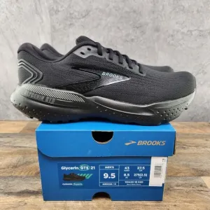Brooks Glycerin GTS 21 Size 9.5 Mens Black Ebony Casual Running Shoes