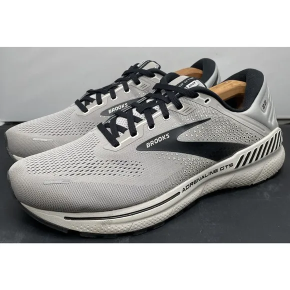 Brooks Gray Black Adrenaline 22 Mens Size 10 Wide Running Shoes Fast Shipping