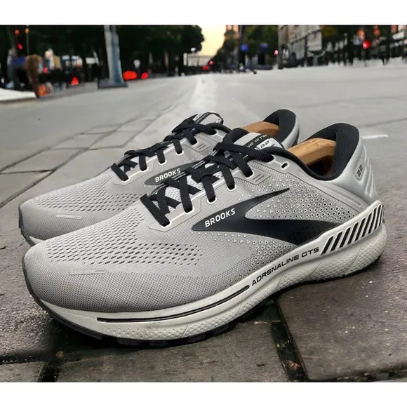 Brooks Gray Black Adrenaline 22 Mens Size 10 Wide Running Shoes Fast Shipping