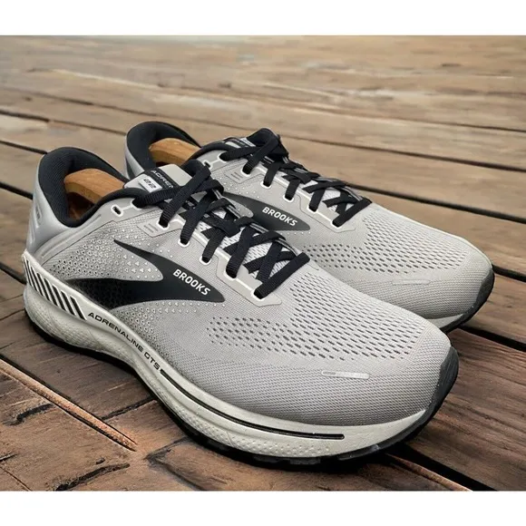 Brooks Gray Black Adrenaline 22 Mens Size 10 Wide Running Shoes Fast Shipping