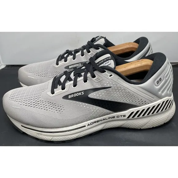Brooks Gray Black Adrenaline 22 Mens Size 10 Wide Running Shoes Fast Shipping