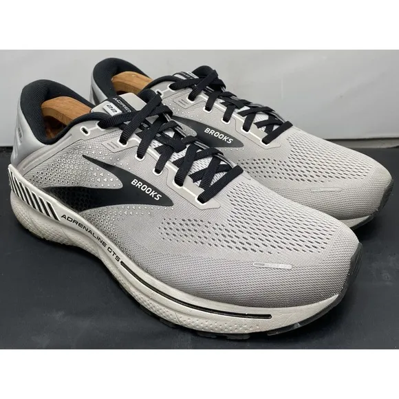 Brooks Gray Black Adrenaline 22 Mens Size 10 Wide Running Shoes Fast Shipping