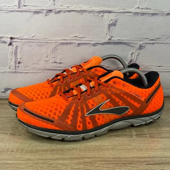 Brooks Pure Connect Orange Running Shoes Men's 11 Athletic Sneakers 1101081D867