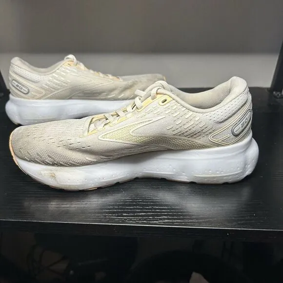 Brooks Womens Glycerin 20 1203691B133 White Running Shoes Sneakers Size 10 B