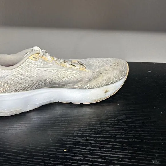 Brooks Womens Glycerin 20 1203691B133 White Running Shoes Sneakers Size 10 B