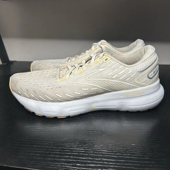 Brooks Womens Glycerin 20 1203691B133 White Running Shoes Sneakers Size 10 B