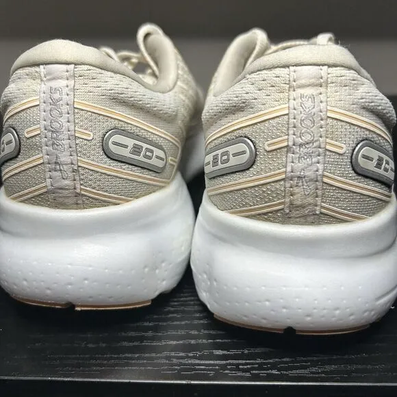 Brooks Womens Glycerin 20 1203691B133 White Running Shoes Sneakers Size 10 B