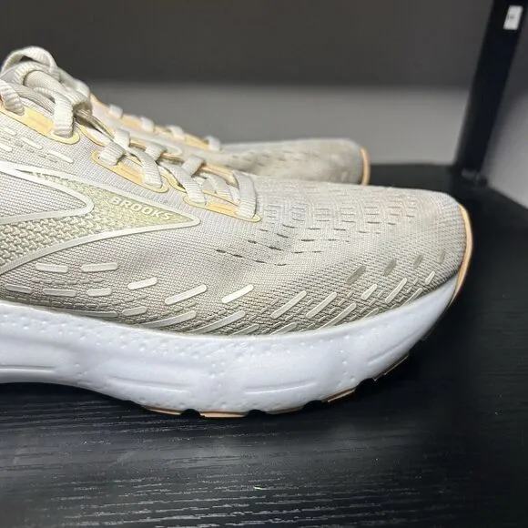 Brooks Womens Glycerin 20 1203691B133 White Running Shoes Sneakers Size 10 B