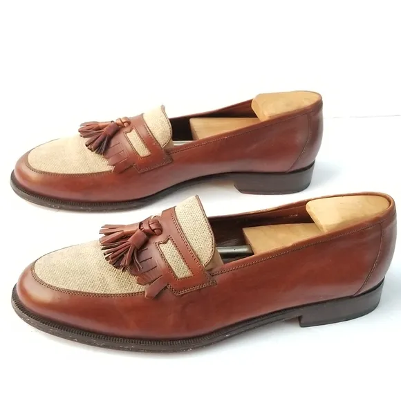 BRUNO MAGLI FIORELLO Hand made Spectator Two tone Tassel apron Loafers shoes