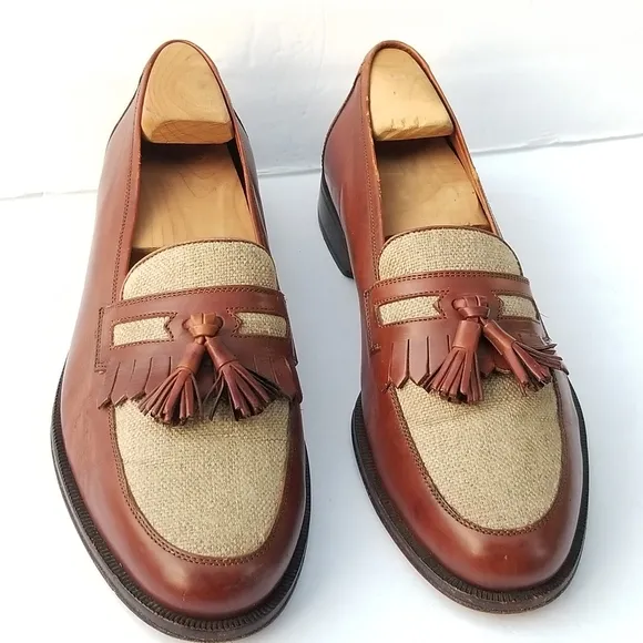 BRUNO MAGLI FIORELLO Hand made Spectator Two tone Tassel apron Loafers shoes