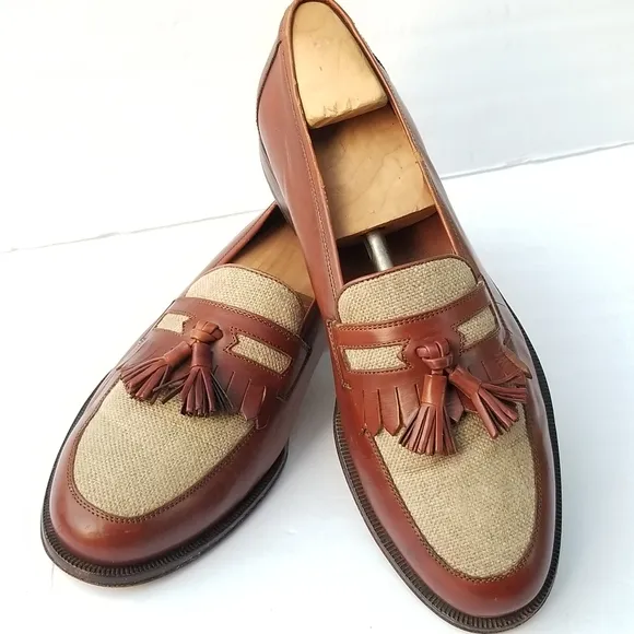 BRUNO MAGLI FIORELLO Hand made Spectator Two tone Tassel apron Loafers shoes