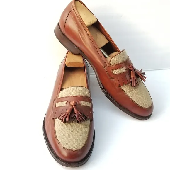 BRUNO MAGLI FIORELLO Hand made Spectator Two tone Tassel apron Loafers shoes
