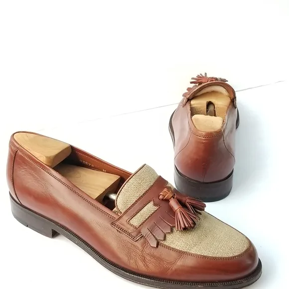 BRUNO MAGLI FIORELLO Hand made Spectator Two tone Tassel apron Loafers shoes