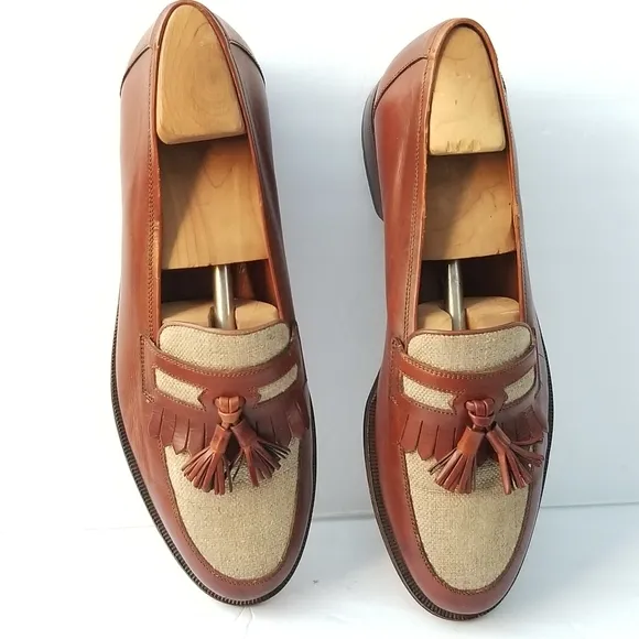BRUNO MAGLI FIORELLO Hand made Spectator Two tone Tassel apron Loafers shoes