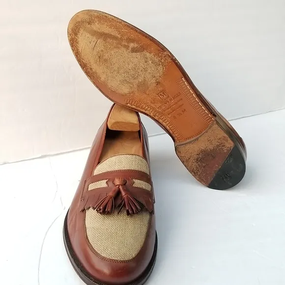 BRUNO MAGLI FIORELLO Hand made Spectator Two tone Tassel apron Loafers shoes