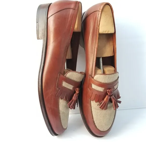 BRUNO MAGLI FIORELLO Hand made Spectator Two tone Tassel apron Loafers shoes