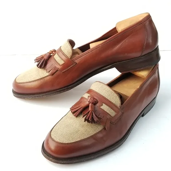 BRUNO MAGLI FIORELLO Hand made Spectator Two tone Tassel apron Loafers shoes