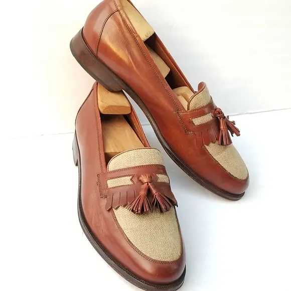 BRUNO MAGLI FIORELLO Hand made Spectator Two tone Tassel apron Loafers shoes