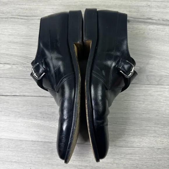 Bruno Magli Tymon Mens 12  Dress Shoes Monk Strap Black Leather