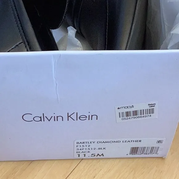 Calvin Klein Bartley Diamond Leather Slip On Shoes. Black, men’s size 11.5