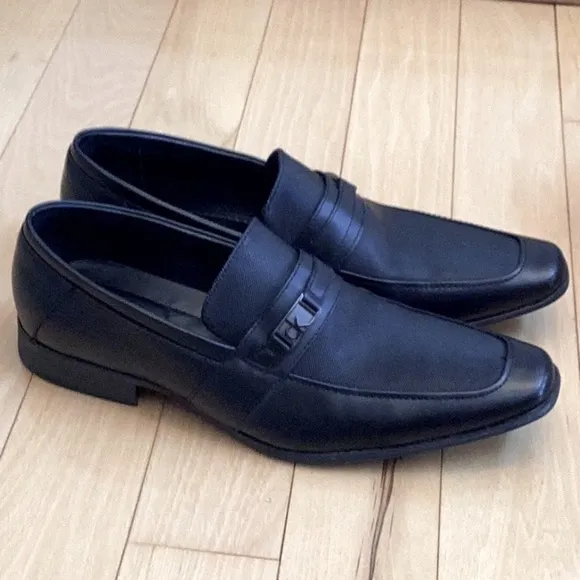 Calvin Klein Bartley Diamond Leather Slip On Shoes. Black, men’s size 11.5